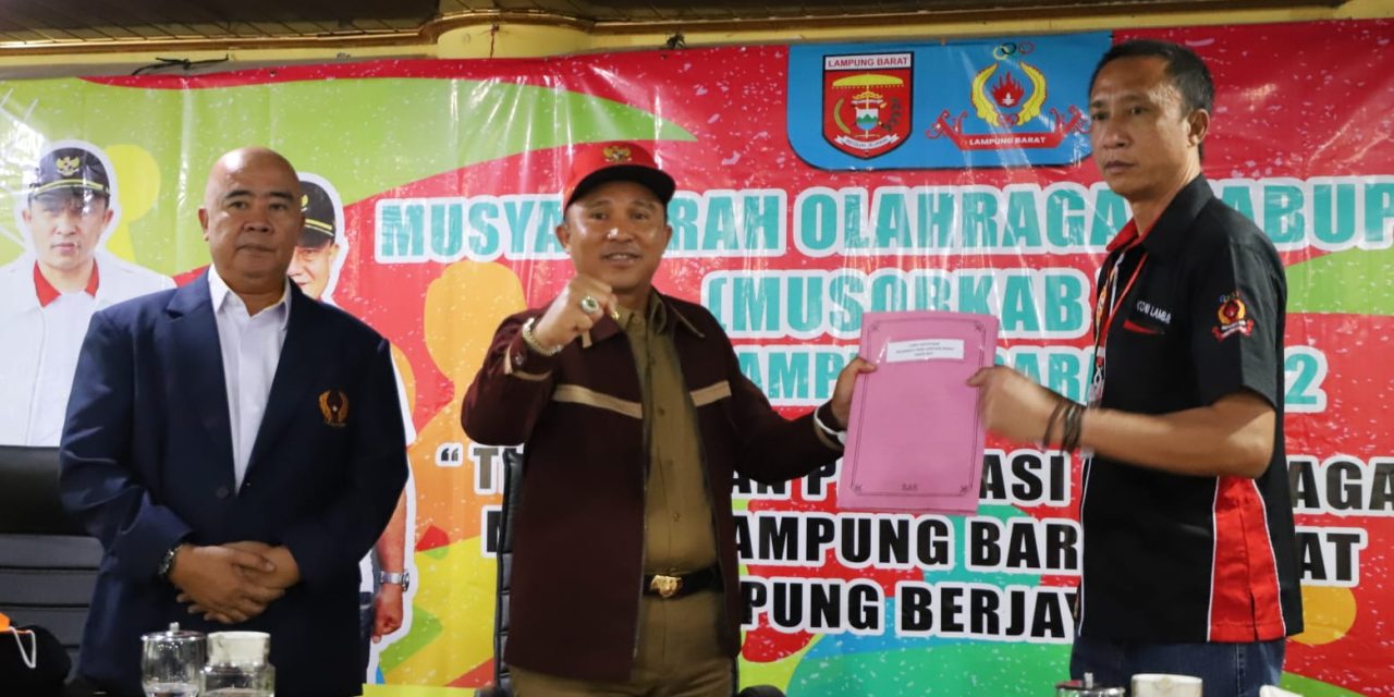 Bupati Lampung Barat Terpilih Sebagai Ketua KONI Periode 2022-2026