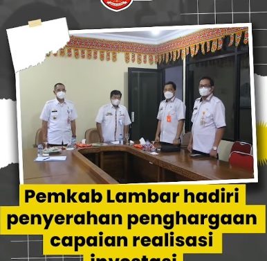 Pemkab Lambar hadiri Penyerahan Penghargaan capaian Realisasi Investasi