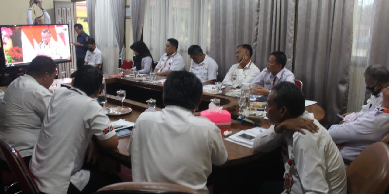 Pemkab Lambar Mengikuti Rakor Pengendalian Inflasi Tahun 2022 Secara Virtual.