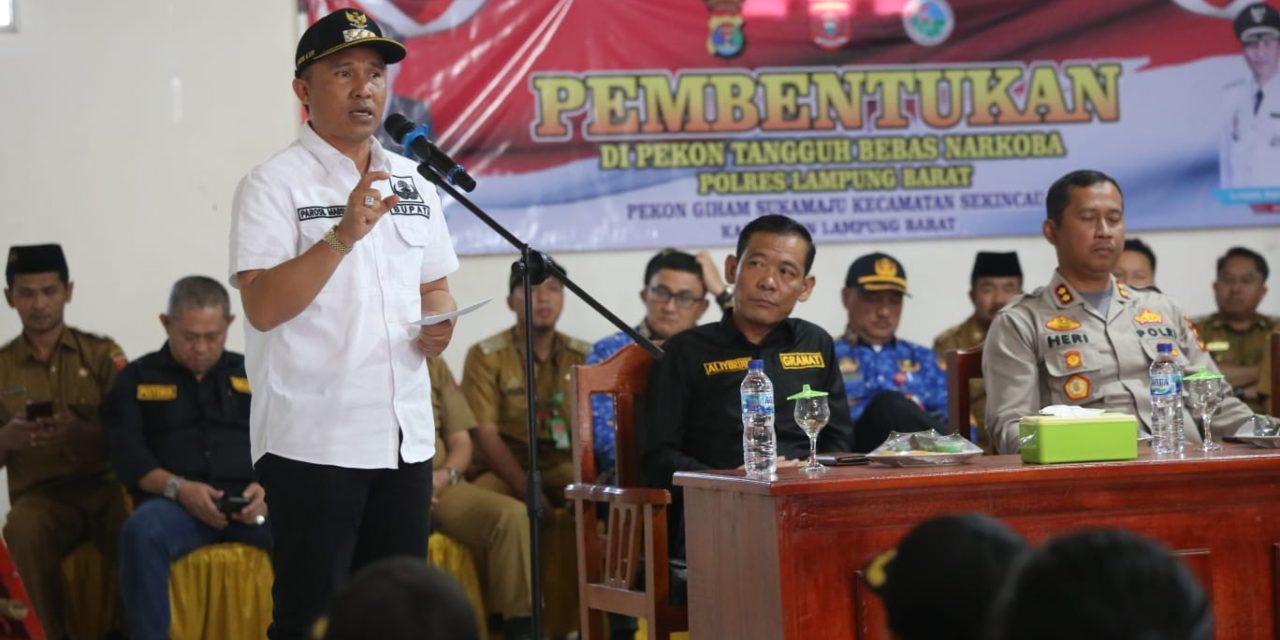 Bupati Parosil Meresmikan Pekon Giham Suka Maju Sebagai Pekon Tangguh Anti Narkoba