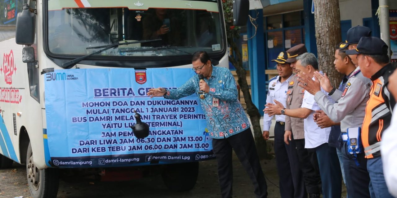Kabar Gembira..! Bus Damri Trayek Liwa – Kebuntebu Resmi Dioperasikan