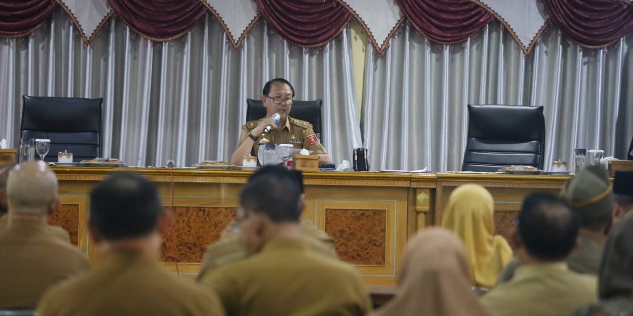 Pemkab Lambar Gelar Rapat Persiapan Penyusunan Laporan Kinerja Pj. Bupati Triwulan I.