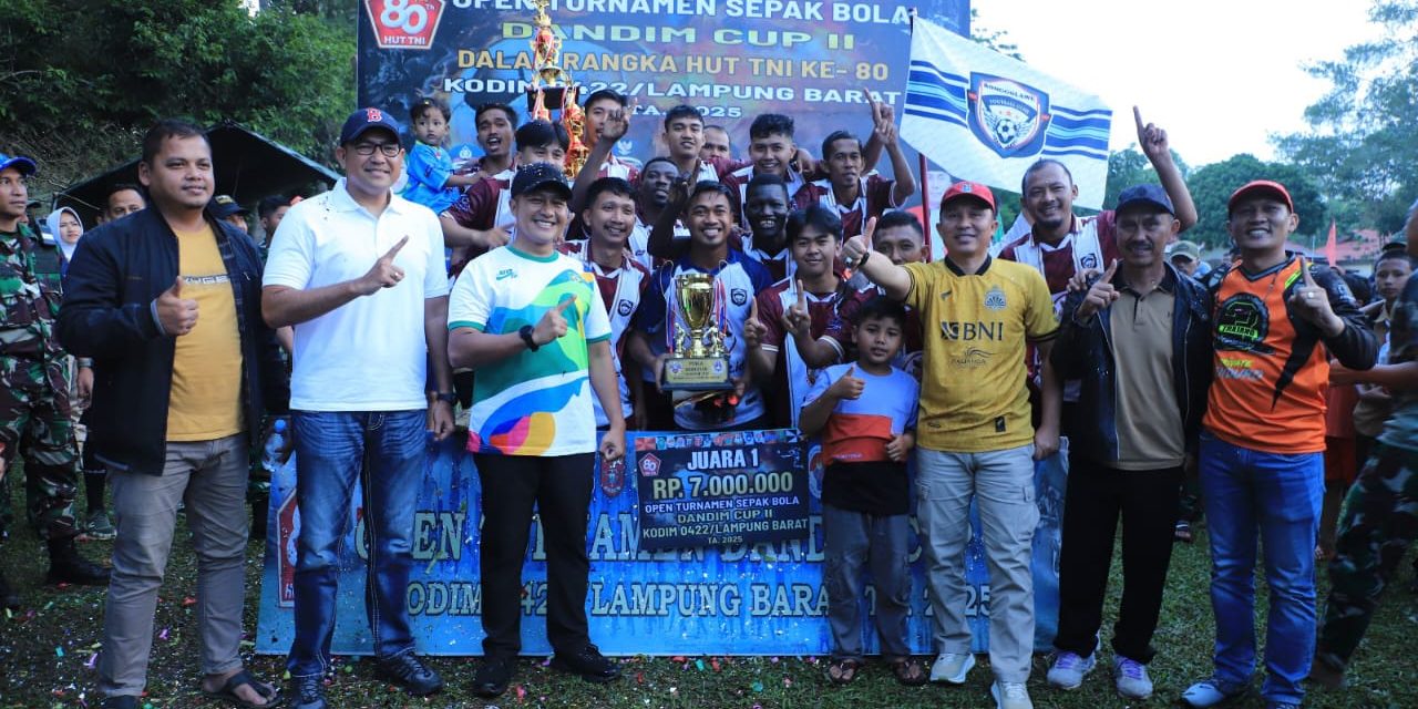 Turnamen Dandim Cup 2025 Resmi Ditutup Bupati Lambar, Ronggolawe C Keluar Sebagai Juara Satu