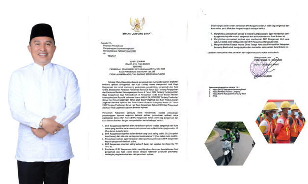 Pemkab Lampung Barat Terbitkan Surat Edaran BHR untuk Driver Online dan THR bagi Pekerja 2026