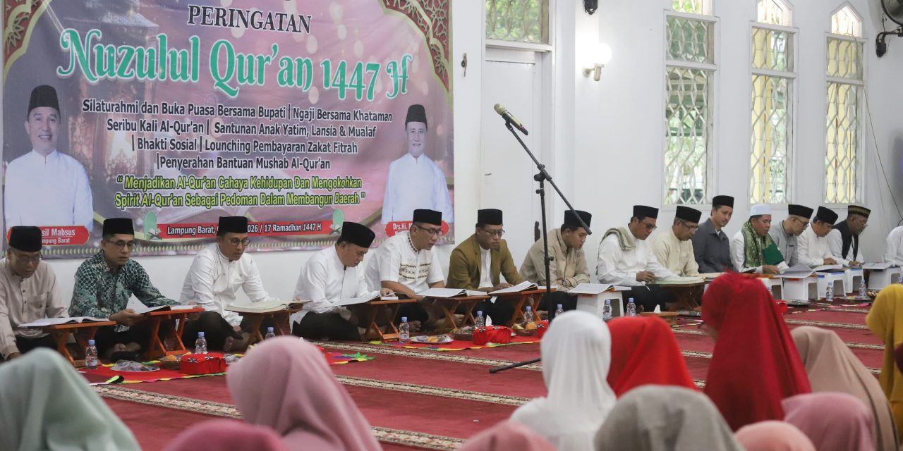 Peringatan Nuzulul Qur’an 1447 Hijriyah di Lampung Barat, Gerakan Sehari Khatam Al-Qur’an Capai 1.265 Khataman