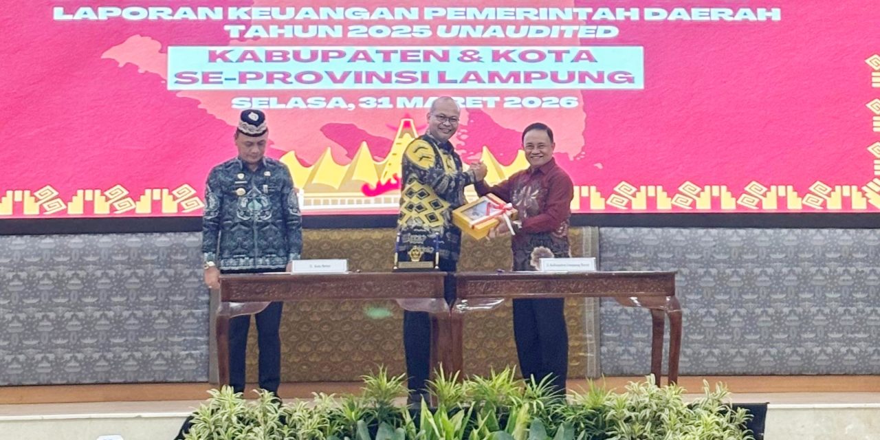Wakil Bupati Lampung Barat Serahkan LKPD kepada BPK Perwakilan Provinsi Lampung