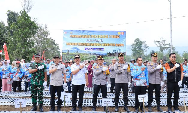 Dari Lampung Barat, Kapolda dan Bupati Tanam Bawang Putih Dukung Swasembada Nasional
